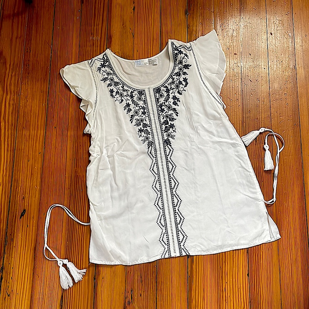 Embroidered Time & Tru Flowy Top - Picture 2 of 6